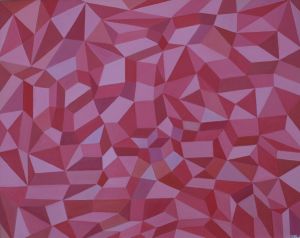 Pink cubes, 2021, oil on canvas, 80x100 cm